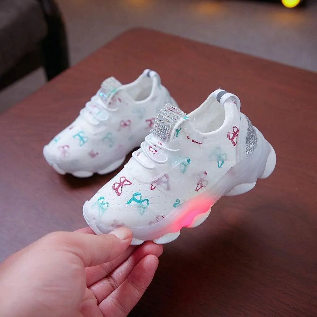 Kids Light Up Shoes Flash Sneakers Lightweight for Boys Girls Toddler Athletic Runing Walking Kids Tennis Shoes