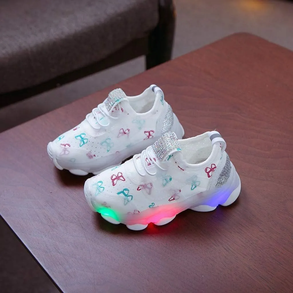 Kids Light Up Shoes Flash Sneakers Lightweight for Boys Girls Toddler Athletic Runing Walking Kids Tennis Shoes