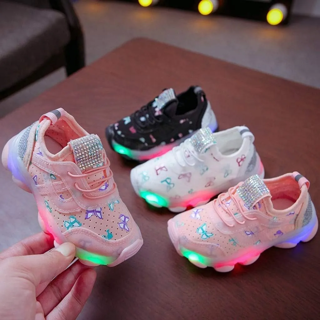 Kids Light Up Shoes Flash Sneakers Lightweight for Boys Girls Toddler Athletic Runing Walking Kids Tennis Shoes