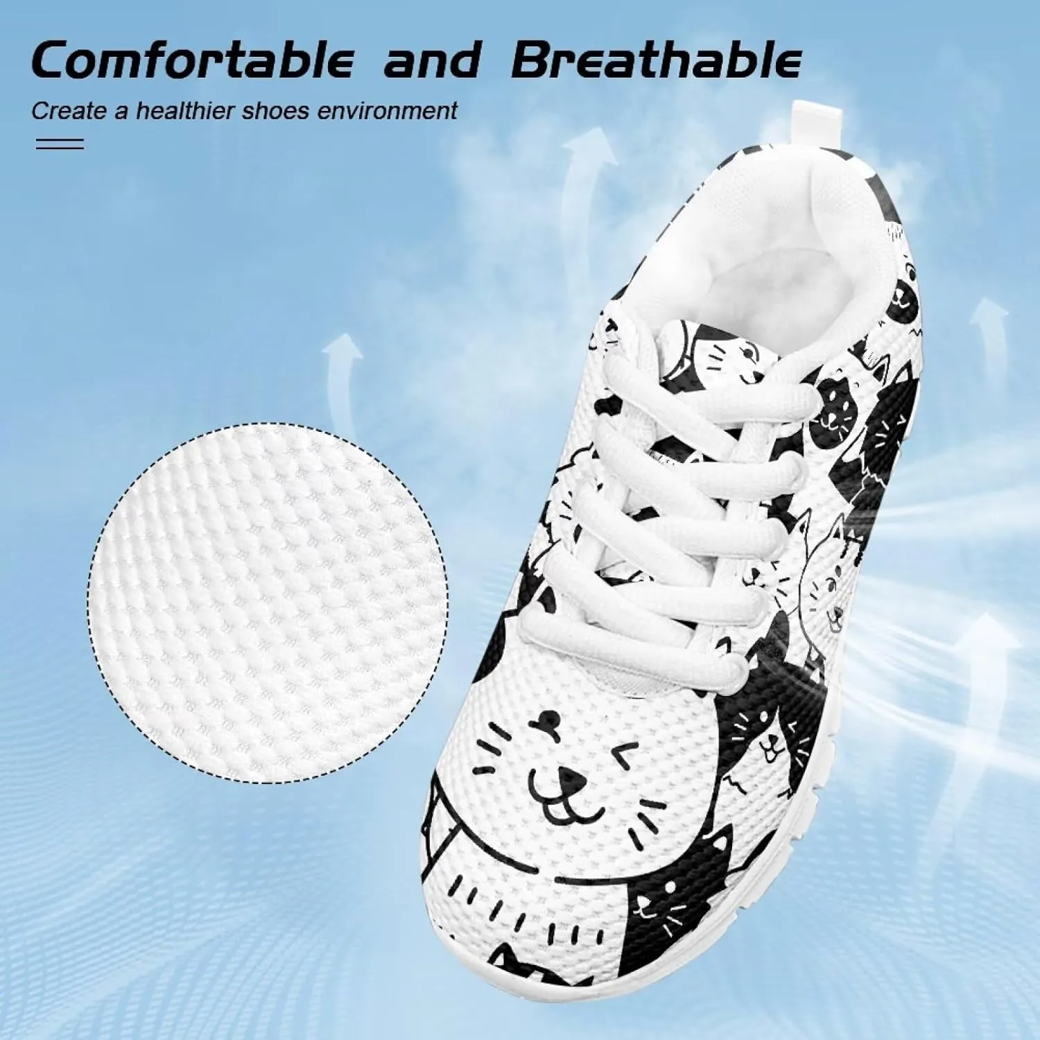 Kids Running Shoes for Girls Boys Breathable Non-Slip Mesh Sneakers