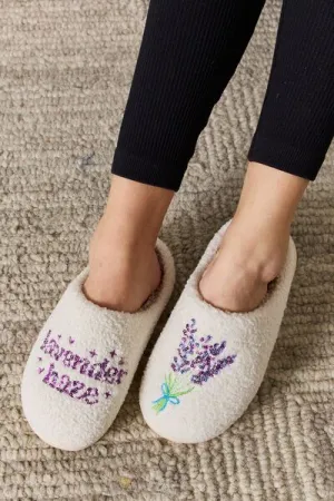 Lavender Haze Melody Sequin Pattern Cozy Slippers
