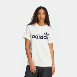 Linear Graphic Womens Short Sleeve Shirt (White/Navy)