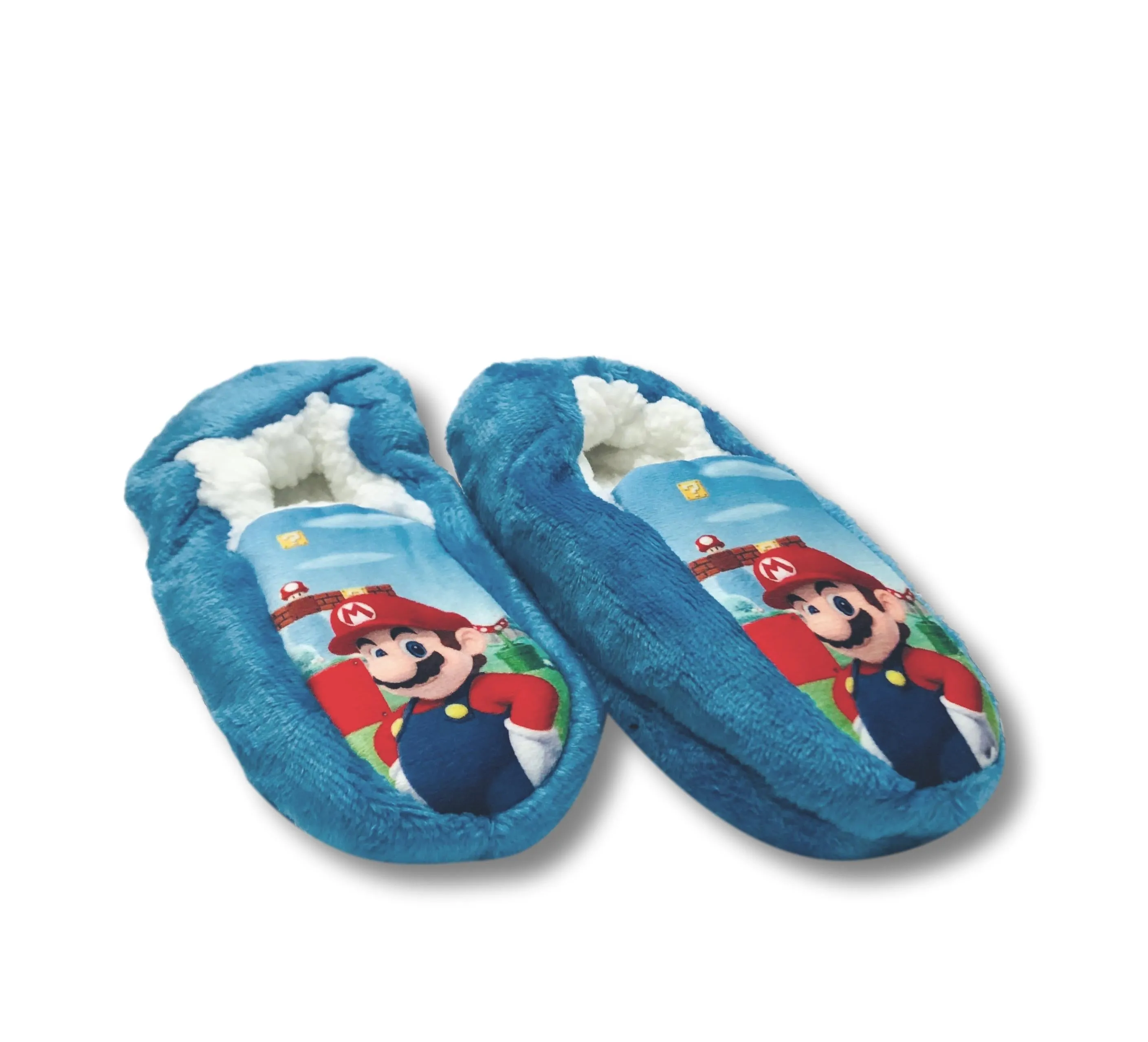 Mario Boys Slippers Fuzzy Moccasin House Shoes for Kids