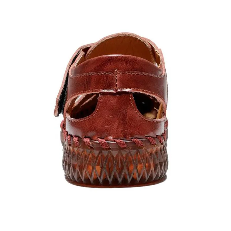 Men's Outdoor Daily Summer Hand-sewn Soft Leather Casual Sandals