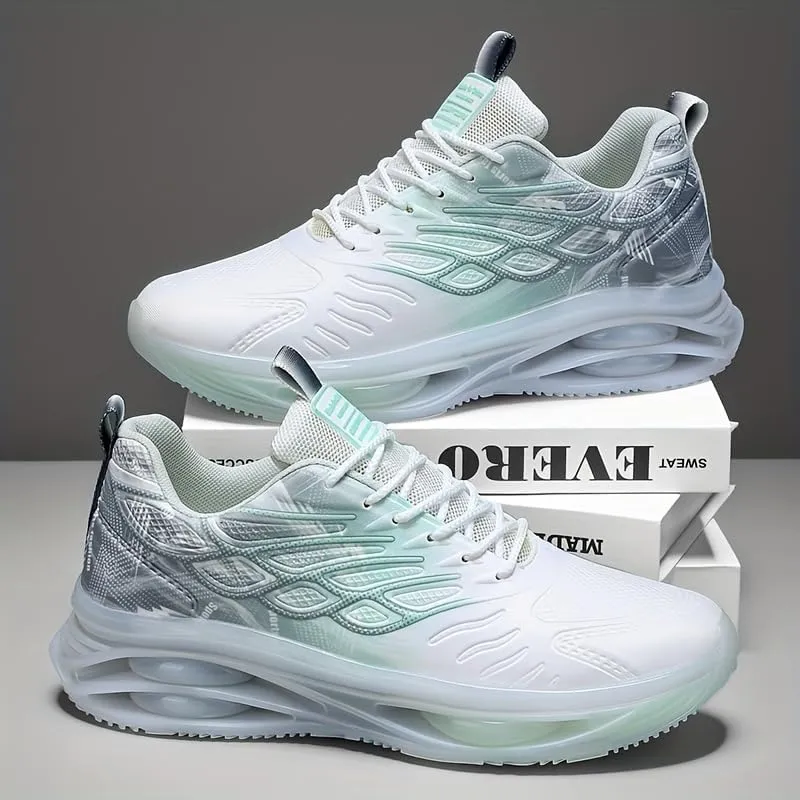 Men's Trendy Sneakers with Wing Pattern Shock Absorption Non Slip Lace Up Comfy for Outdoor Running Workout Hiking All Seasons