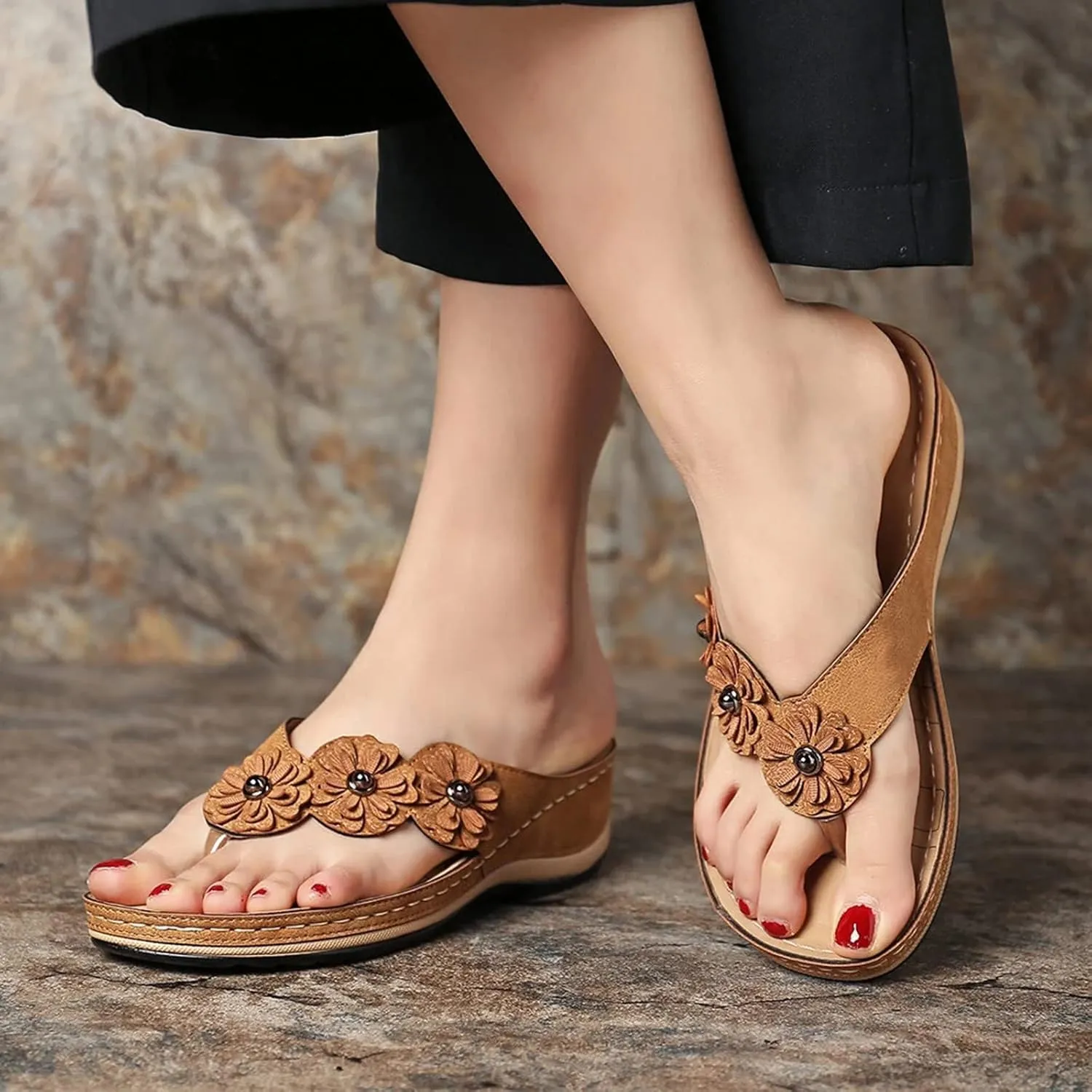Orthopedic Sandals for Women Wedge Shoes Avylays Breathable Mesh Sports Sandals with Non-Slip Sole Comfortable Sandals