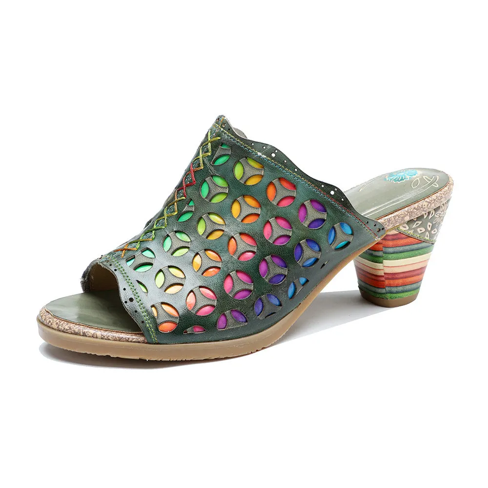 Retro Colorful Hollow and Comfortable Sandals