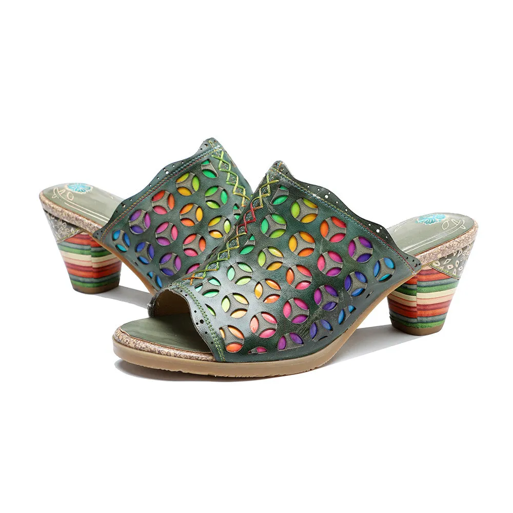 Retro Colorful Hollow and Comfortable Sandals