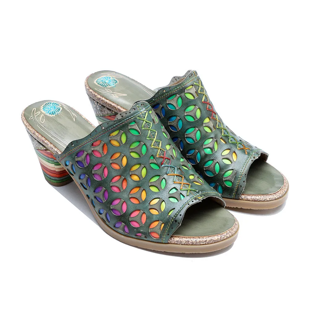 Retro Colorful Hollow and Comfortable Sandals