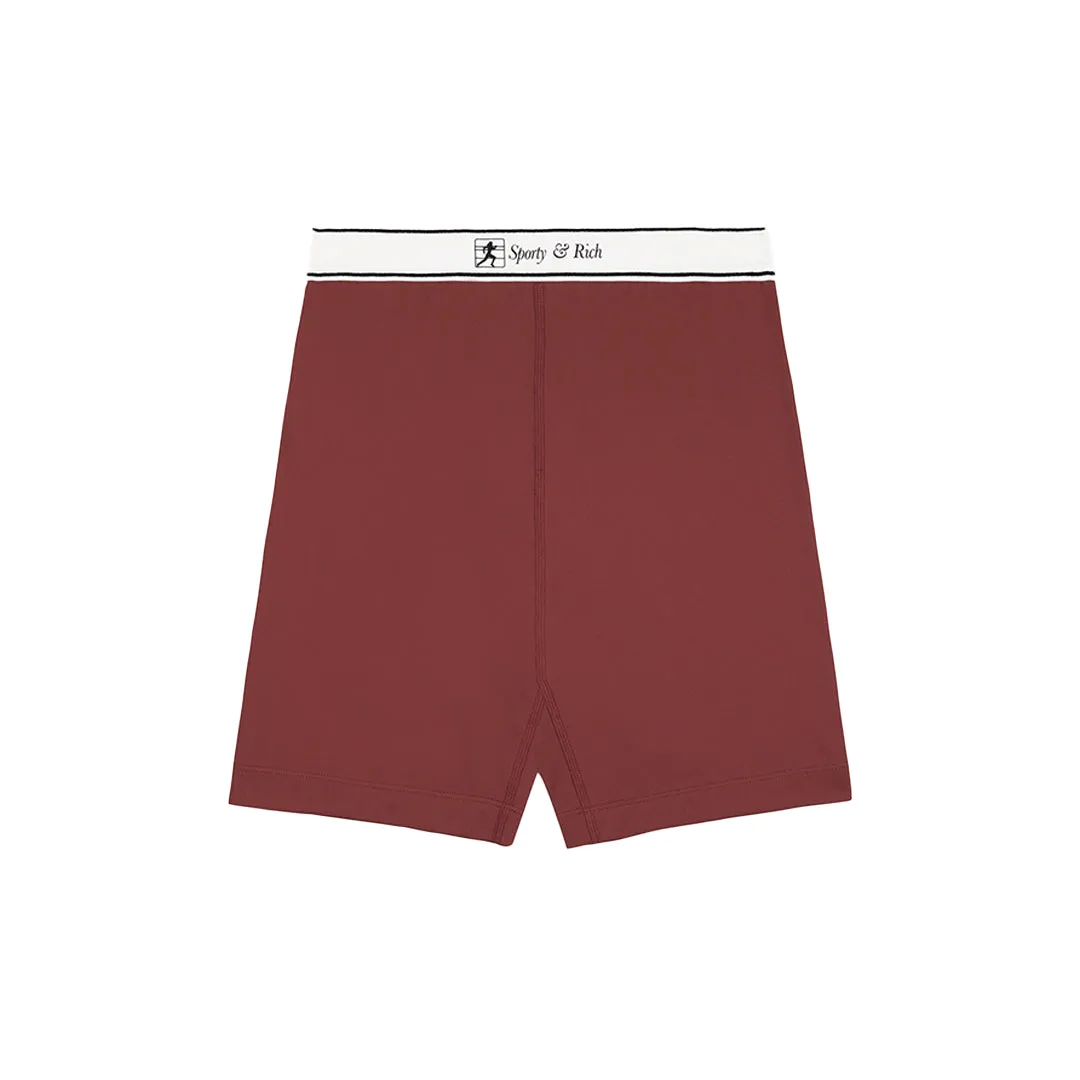 RUNNER SCRIPT BIKER SHORT MAROON