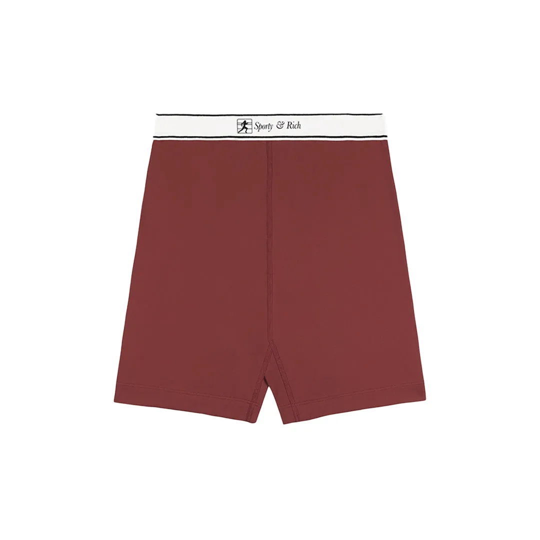 RUNNER SCRIPT BIKER SHORT MAROON