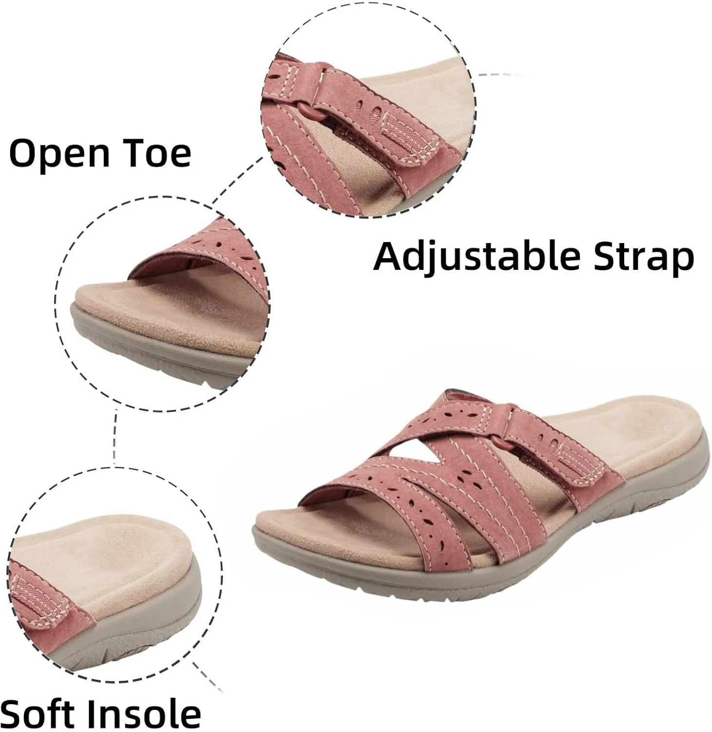 Sandals for Women Summer 2025 Comfortable Soft Sole Sandal Ladies Lightweight Athletic Sandal with Sustainable Slip on Sandals for Women 2025