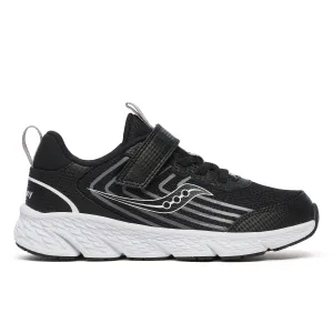 Saucony Wind 3.0 | Black/White Kids Sneaker (Wide/Medium)