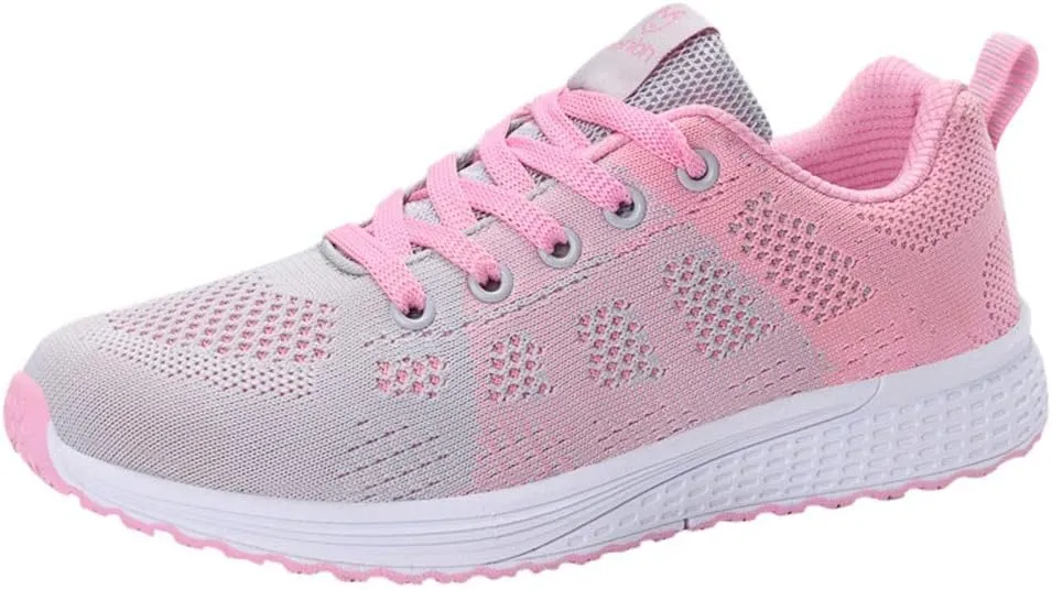 Sneakers for Women Casual Mesh Breathable Lace Up Walking Tennis Shoes Men Athletic Ladies Casual Shoes Black Platform Sneaker Black Tennis Shoe Trainers Shoe