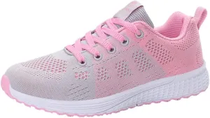 Sneakers for Women Casual Mesh Breathable Lace Up Walking Tennis Shoes Men Athletic Ladies Casual Shoes Black Platform Sneaker Black Tennis Shoe Trainers Shoe