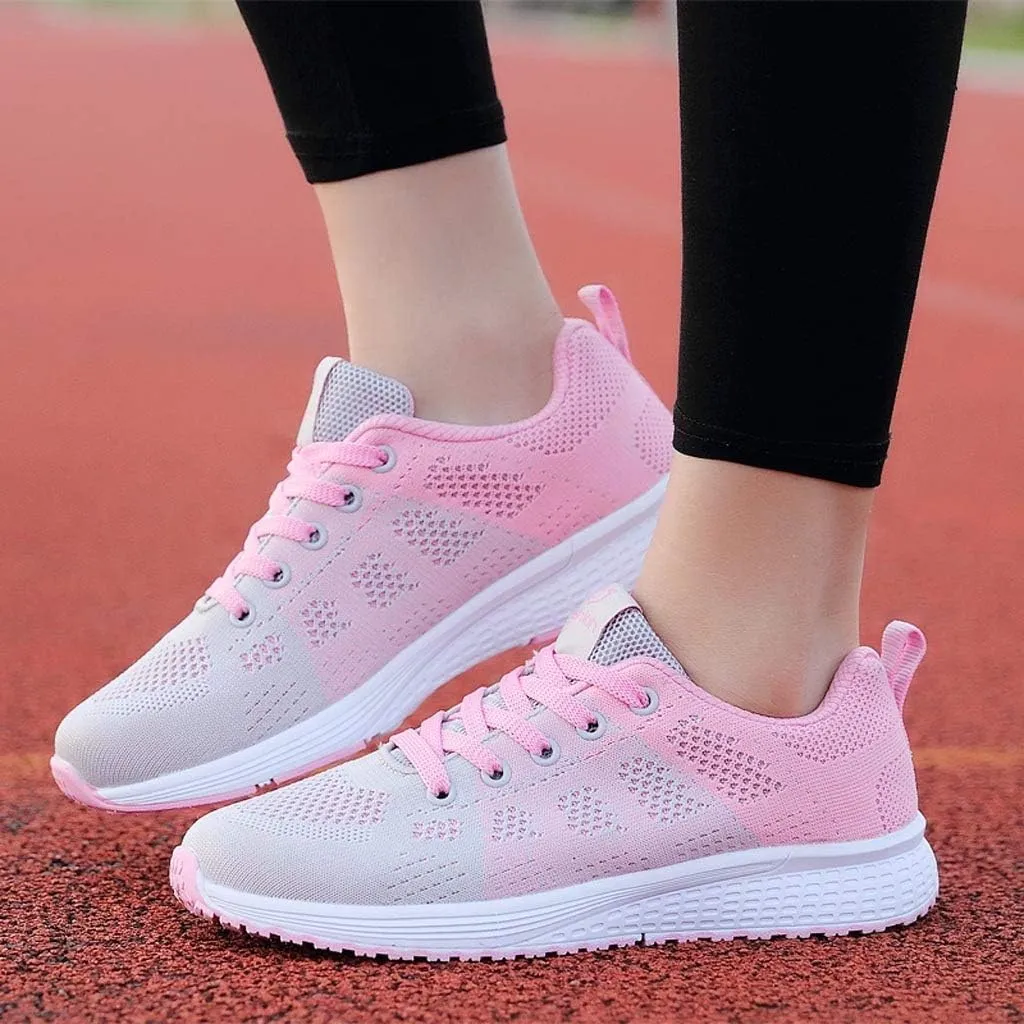 Sneakers for Women Casual Mesh Breathable Lace Up Walking Tennis Shoes Men Athletic Ladies Casual Shoes Black Platform Sneaker Black Tennis Shoe Trainers Shoe