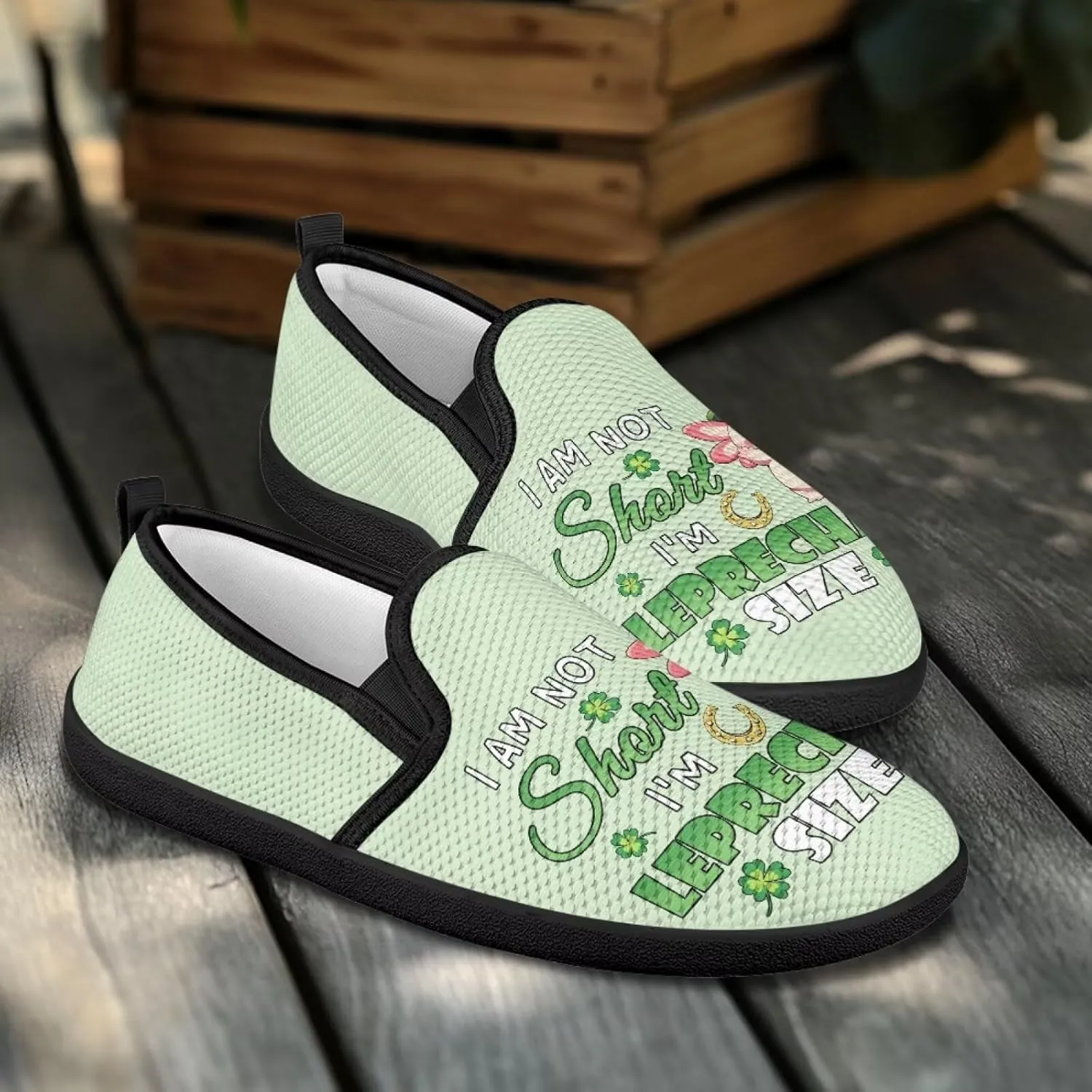 St. Patrick's Day Holiday Dress Walking Shoes Women Trendy Casual Sneakers Comfy Slip On Breathable Gym Workout Fitness Size 5.5-10.5