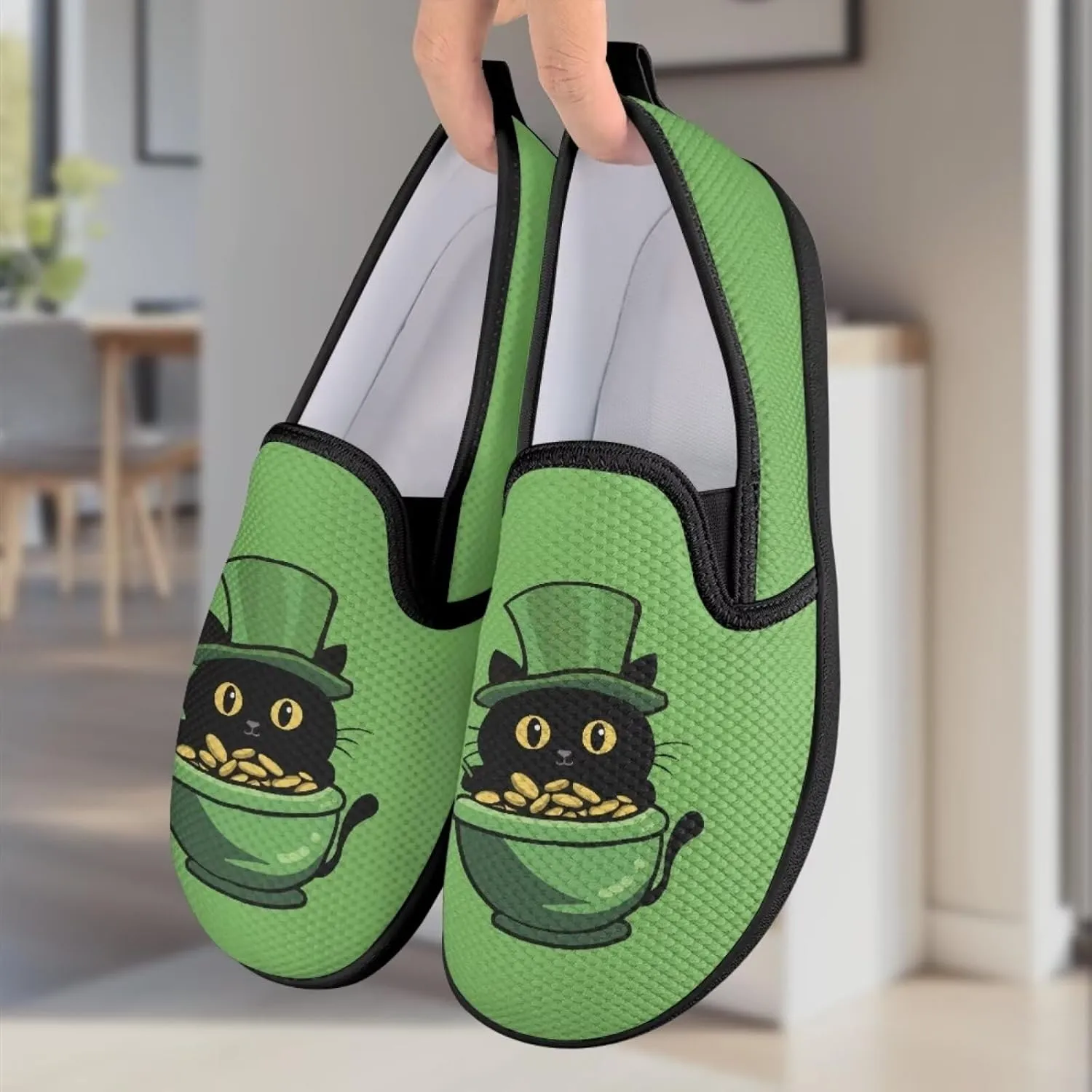 St. Patrick's Day Holiday Dress Walking Shoes Women Trendy Casual Sneakers Comfy Slip On Breathable Gym Workout Fitness Size 5.5-10.5