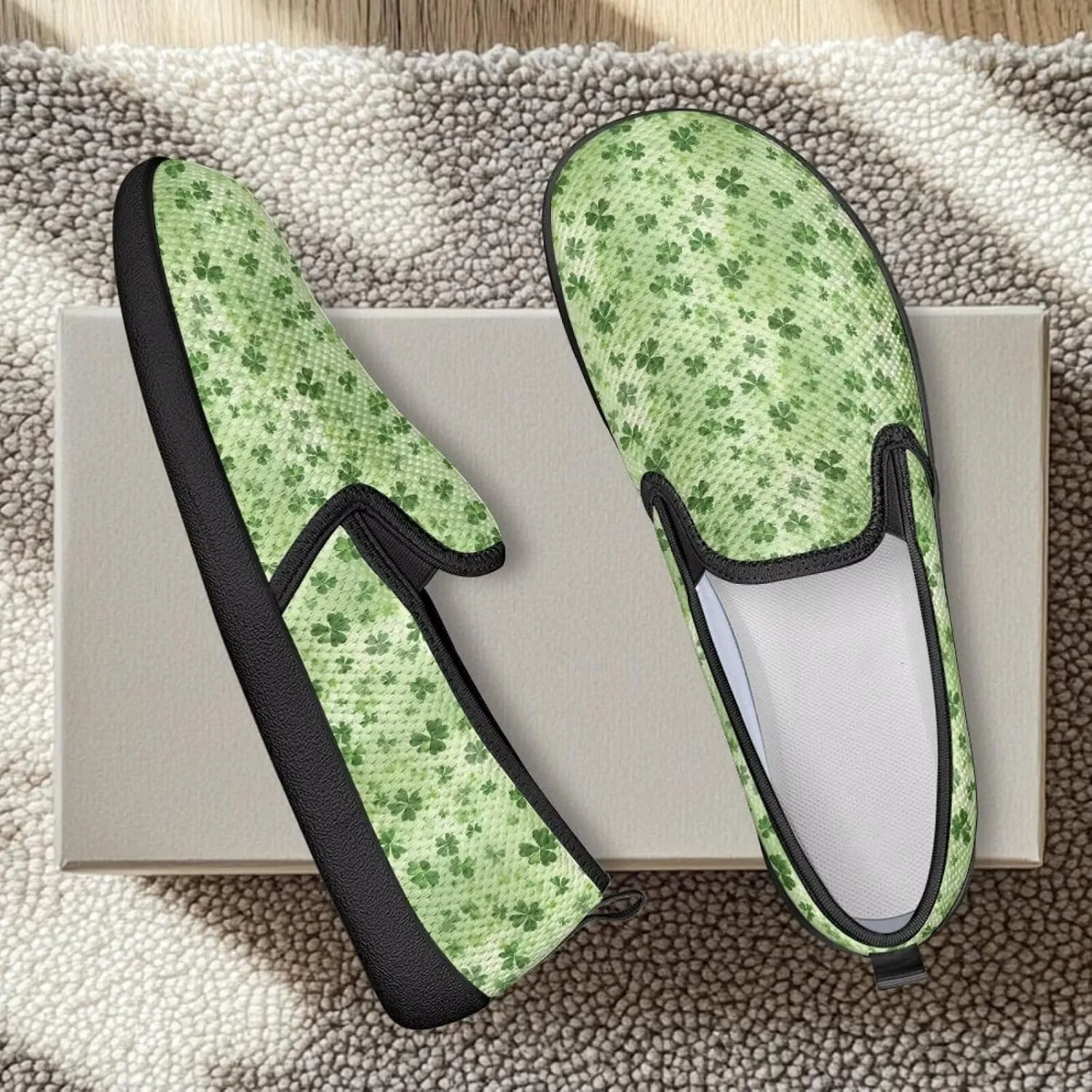 St. Patrick's Day Holiday Dress Walking Shoes Women Trendy Casual Sneakers Comfy Slip On Breathable Gym Workout Fitness Size 5.5-10.5