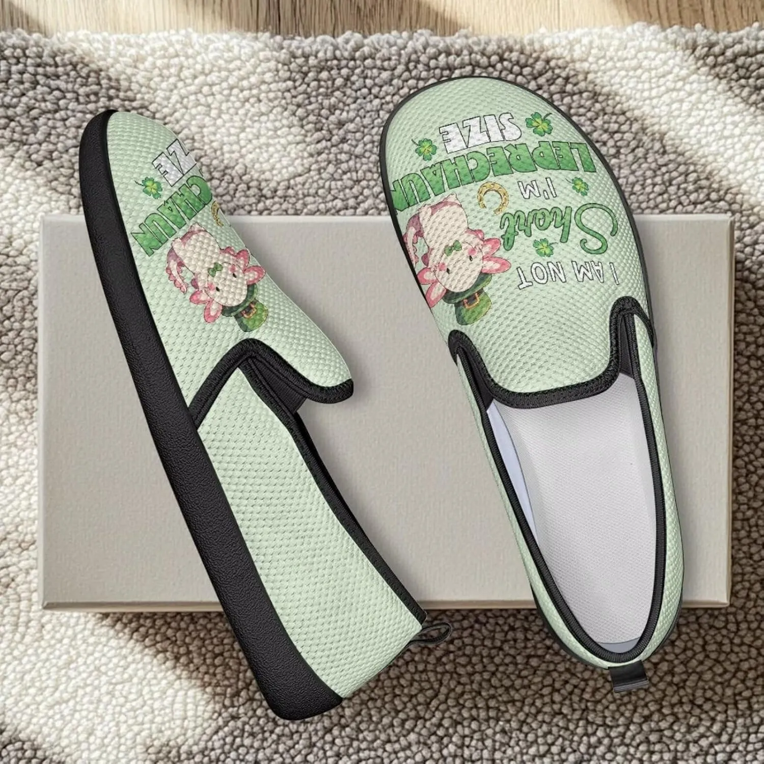 St. Patrick's Day Holiday Dress Walking Shoes Women Trendy Casual Sneakers Comfy Slip On Breathable Gym Workout Fitness Size 5.5-10.5