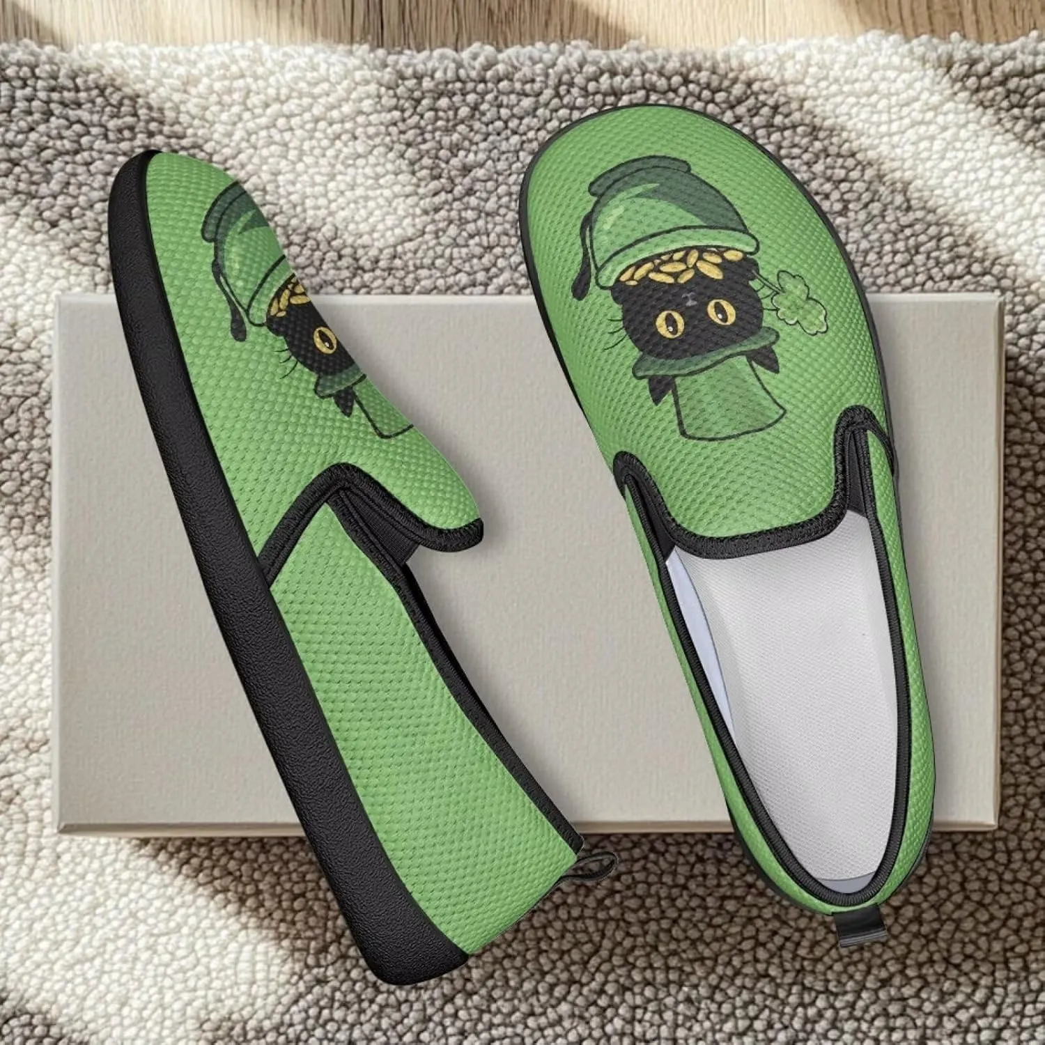 St. Patrick's Day Holiday Dress Walking Shoes Women Trendy Casual Sneakers Comfy Slip On Breathable Gym Workout Fitness Size 5.5-10.5