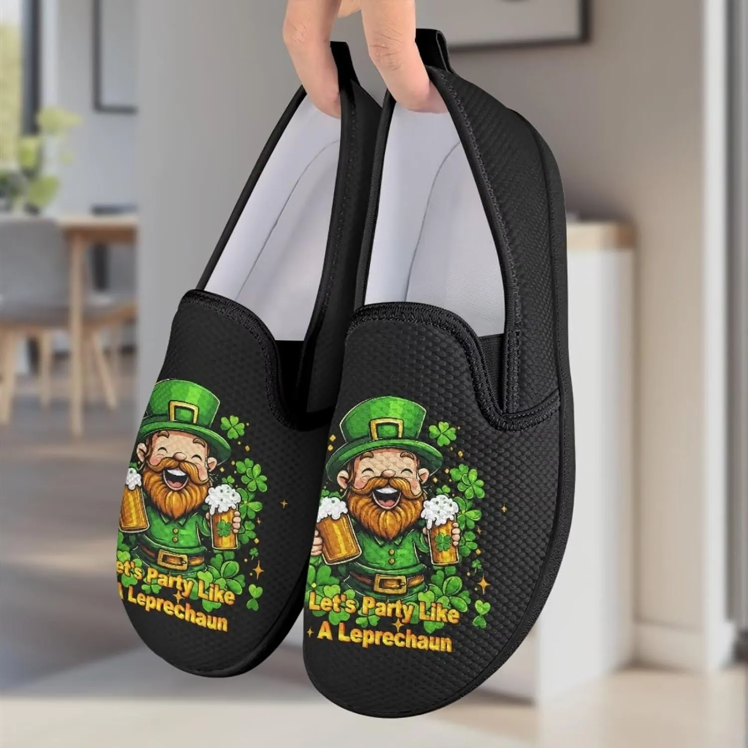 St. Patrick's Day Holiday Dress Walking Shoes Women Trendy Casual Sneakers Comfy Slip On Breathable Gym Workout Fitness Size 5.5-10.5