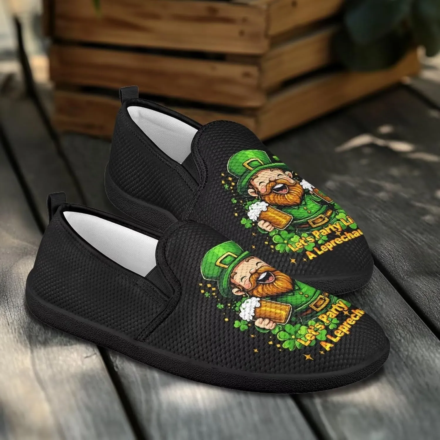 St. Patrick's Day Holiday Dress Walking Shoes Women Trendy Casual Sneakers Comfy Slip On Breathable Gym Workout Fitness Size 5.5-10.5