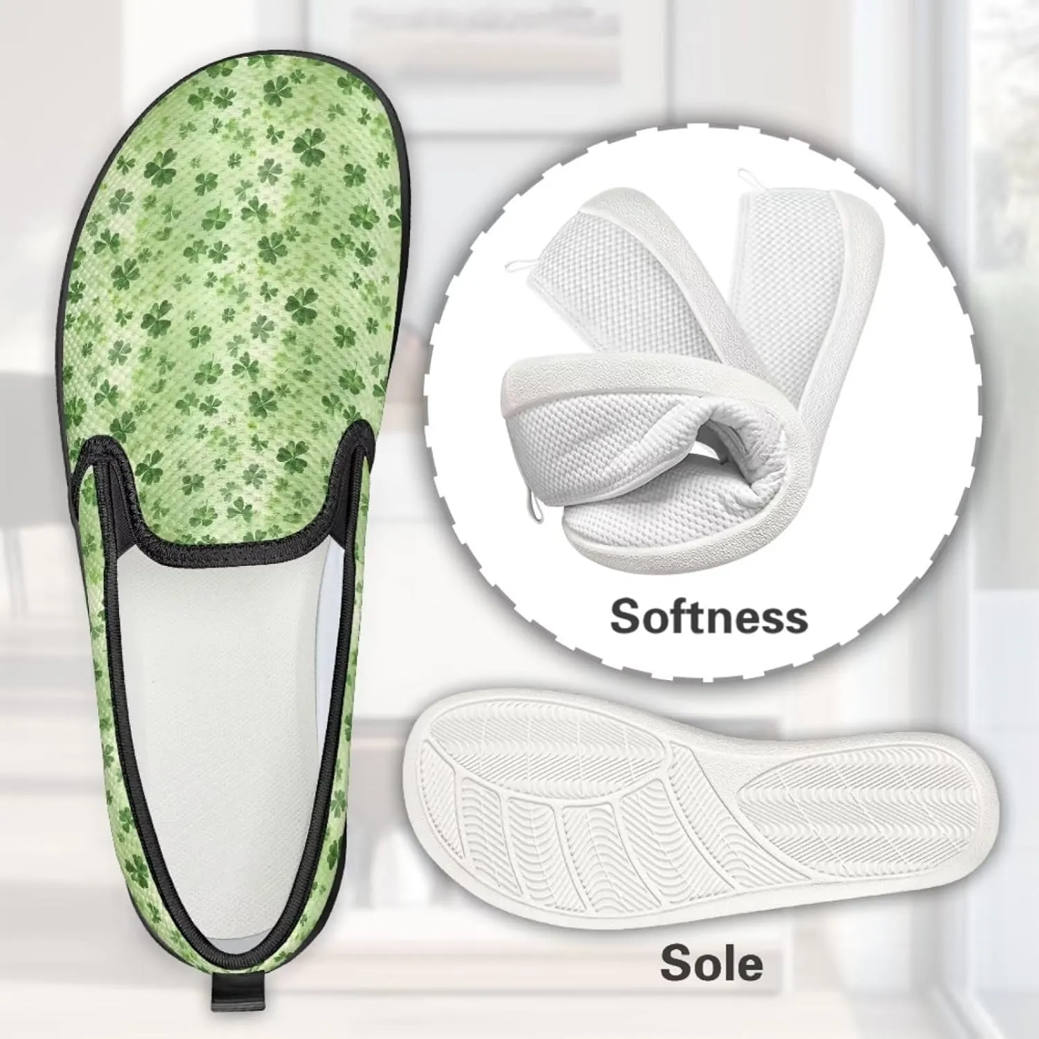 St. Patrick's Day Holiday Dress Walking Shoes Women Trendy Casual Sneakers Comfy Slip On Breathable Gym Workout Fitness Size 5.5-10.5
