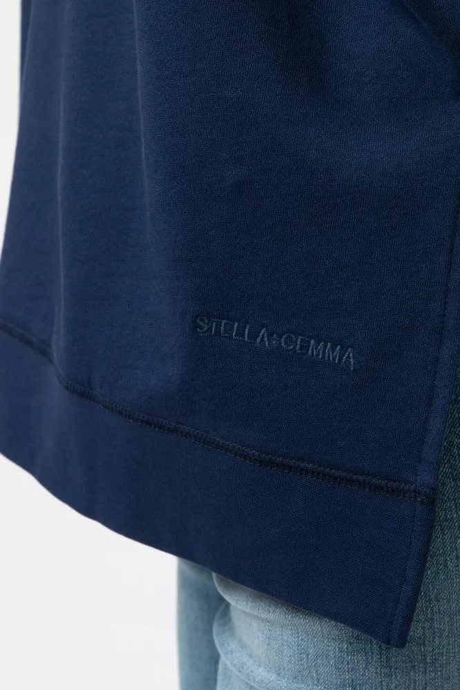 Stella and Gemma Leopard Rose Sunday Sweater Navy