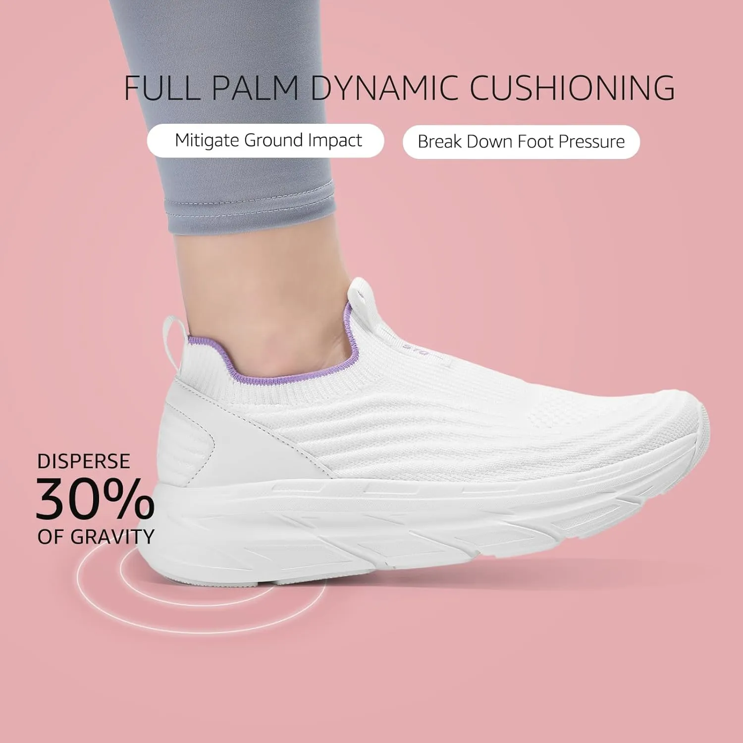 STQ Women's Slip On Walking Tennis Shoes Cushion Comfortable Orthopedic Sneakers Breathable Non-Slip Athletic Gym Workout Shoe