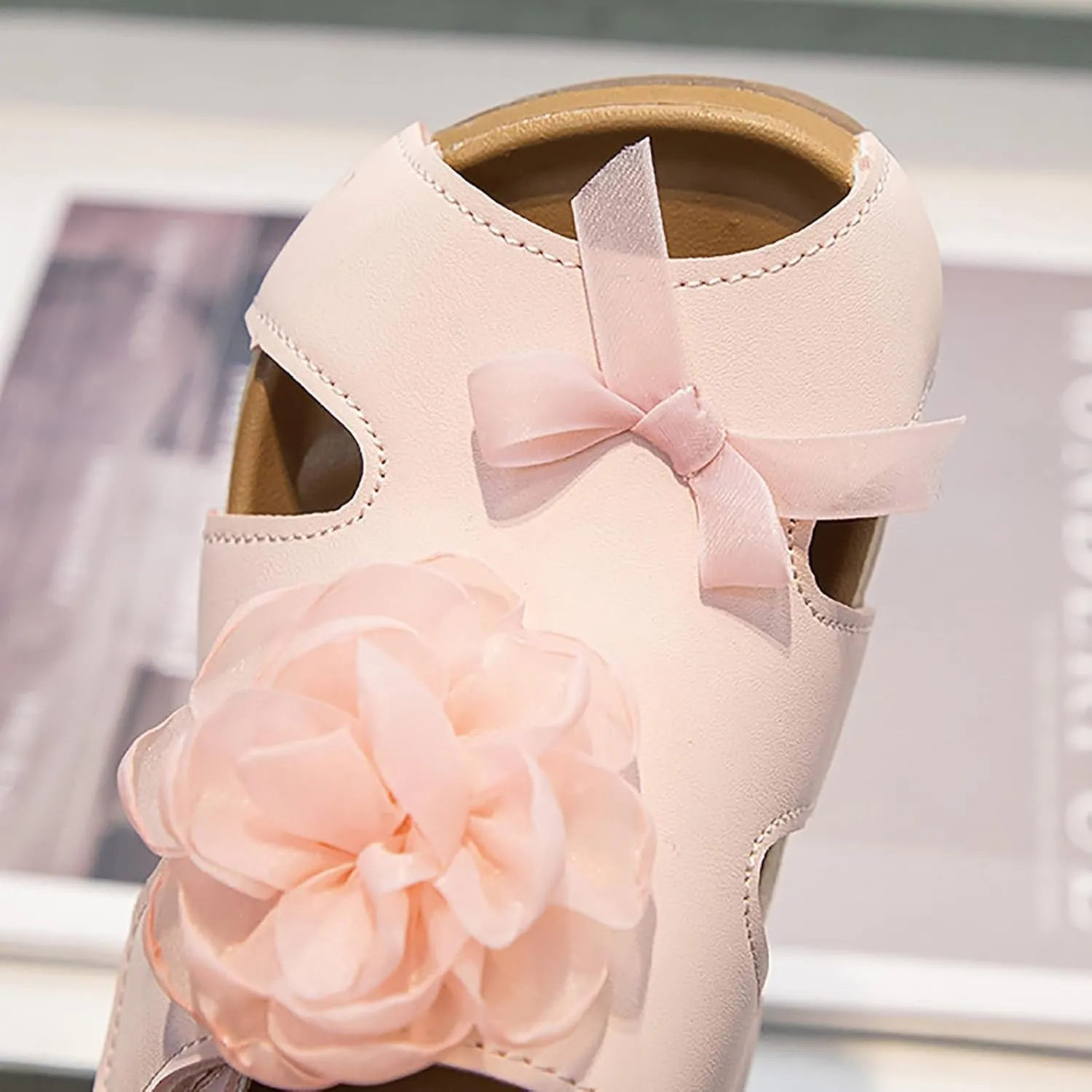 Summer Flower Girl Shoes Girls Shoes Comfortable Soft Sole Sandals Fashionable Flower Open Toe Beach Sandals Girl Wedding Party for Toddler Big Kid
