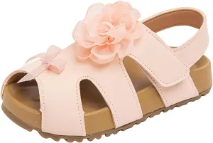 Summer Flower Girl Shoes Girls Shoes Comfortable Soft Sole Sandals Fashionable Flower Open Toe Beach Sandals Girl Wedding Party for Toddler Big Kid