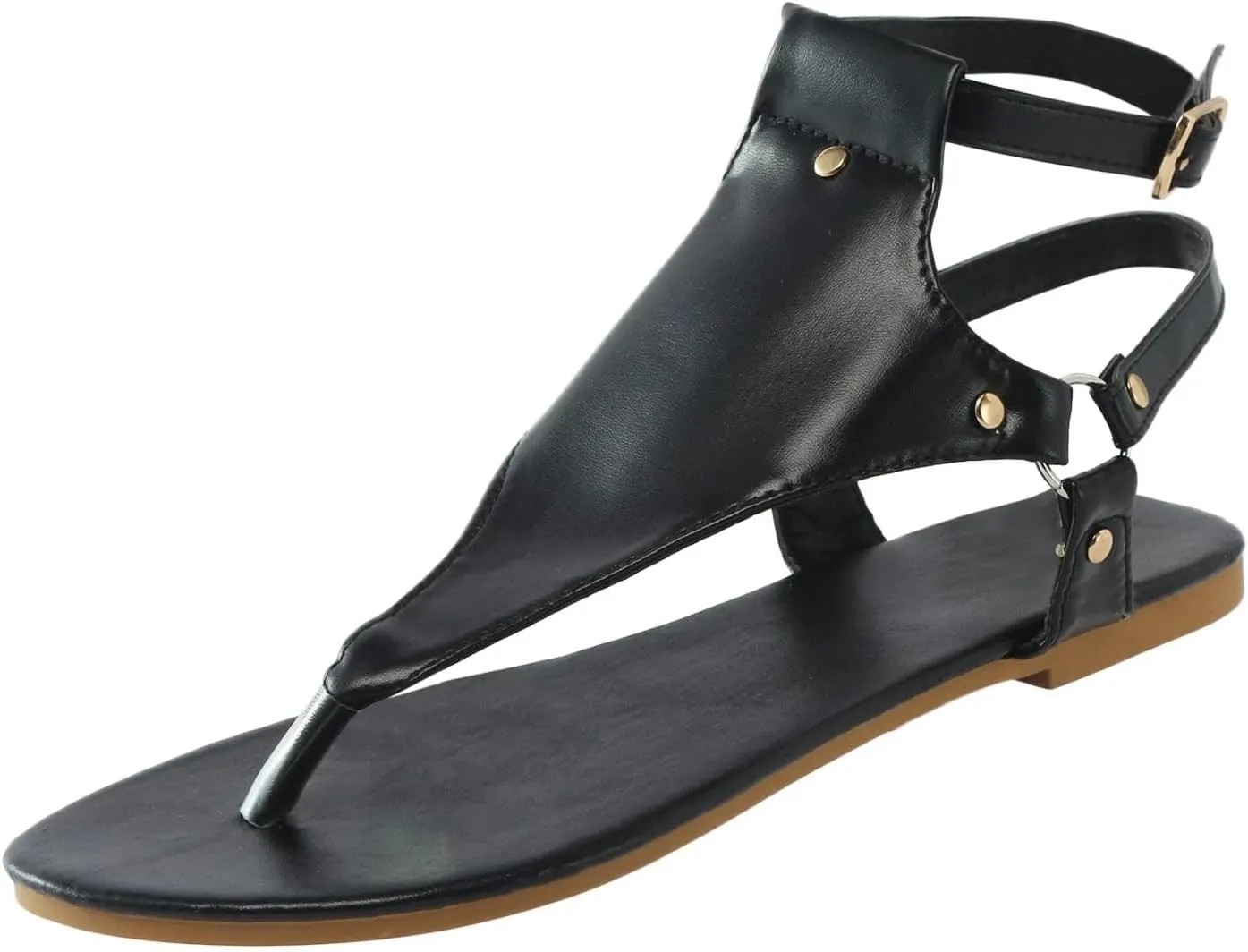 Thong Sandals for Women Summer Boho Beach Sandal Dressy Open Toe Sandals Buckle Ankle Strap Retro Non Slip Flip-Flops Comfortable Casual Walking Shoes