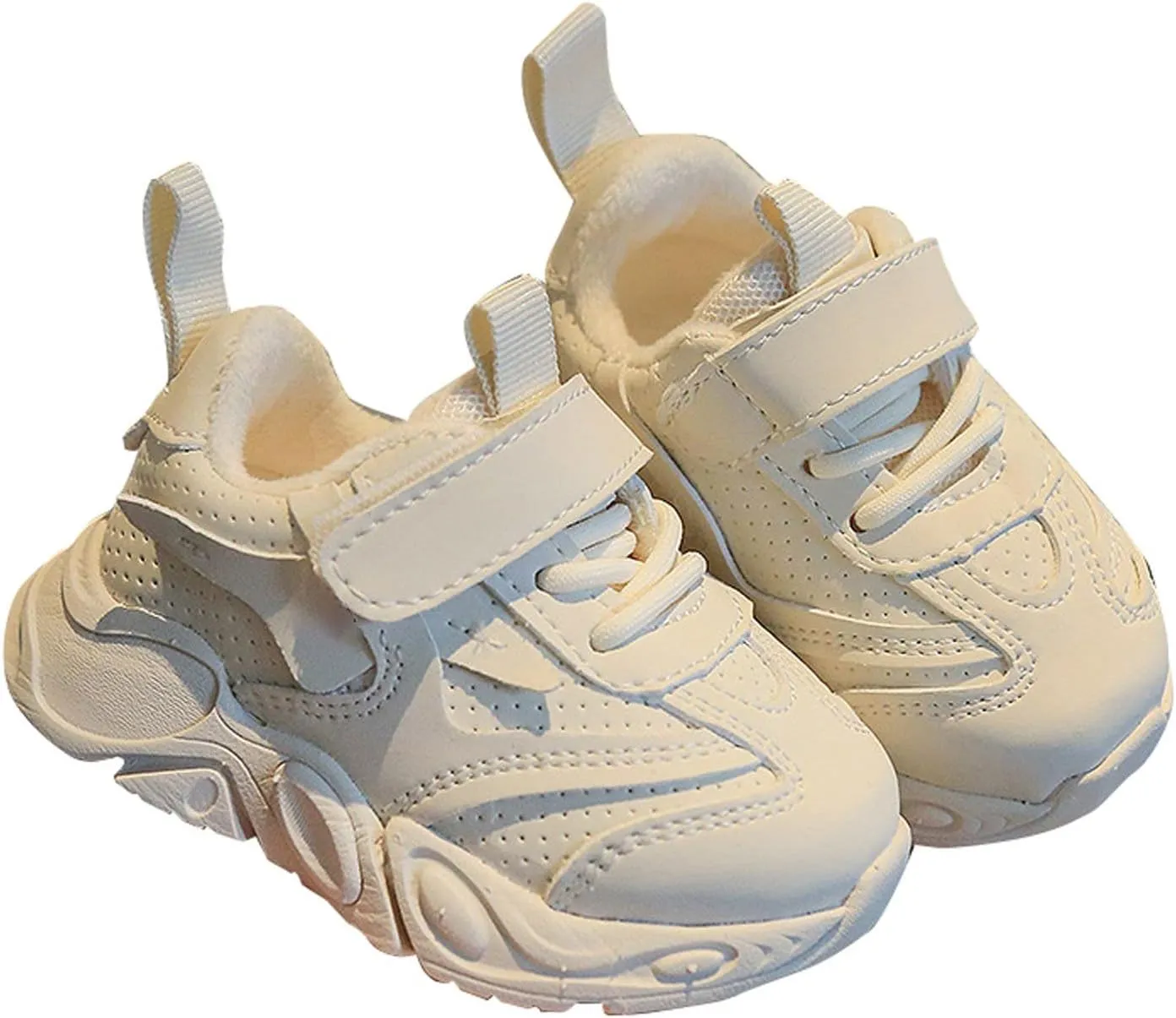 Toddler Cute Shoes New Solid Color Plus Velvet Breathable Non Slip Children's Flat Bottom Sneakers Breathable Sneakers