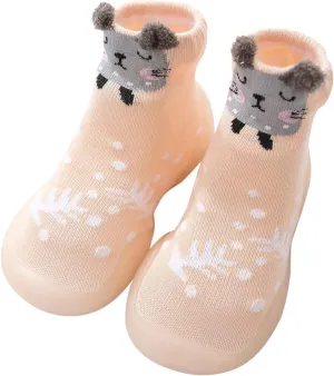 Toddler Girl Shoes,Toddler Baby First Walkers Socks Shoes Cartoon Animals Elastic Non-Slip Baby Shoes Baby Booties