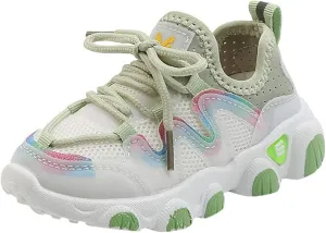 Toddler Kids Boys Girls Lightweight Breathable Sneakers Lace Up Athletic Tennis Shoes for Running Walking
