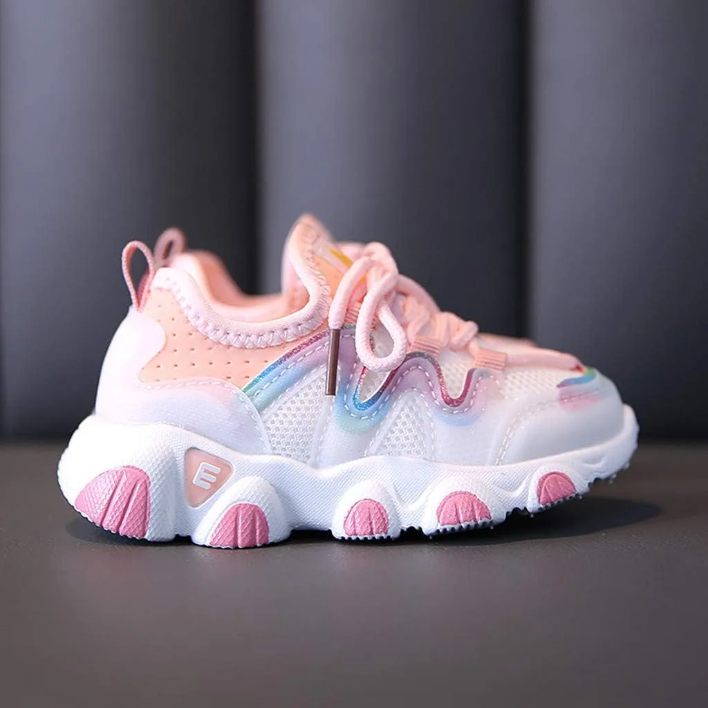 Toddler Kids Boys Girls Lightweight Breathable Sneakers Lace Up Athletic Tennis Shoes for Running Walking