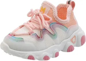 Toddler Kids Boys Girls Lightweight Breathable Sneakers Lace Up Athletic Tennis Shoes for Running Walking