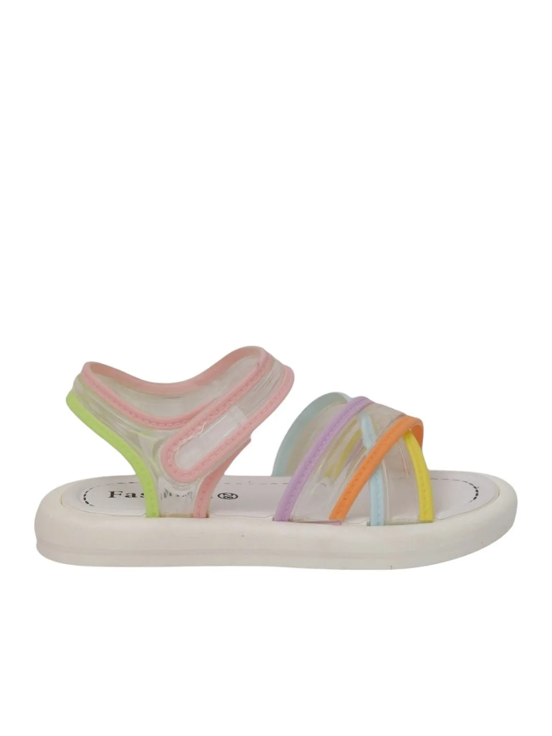 Transparent Colour Block Girl's Sandals