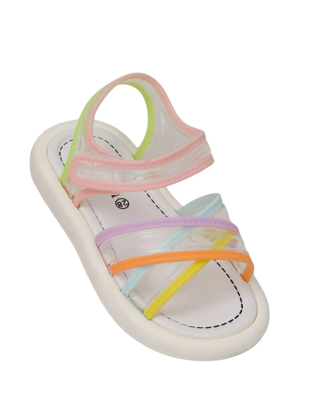 Transparent Colour Block Girl's Sandals