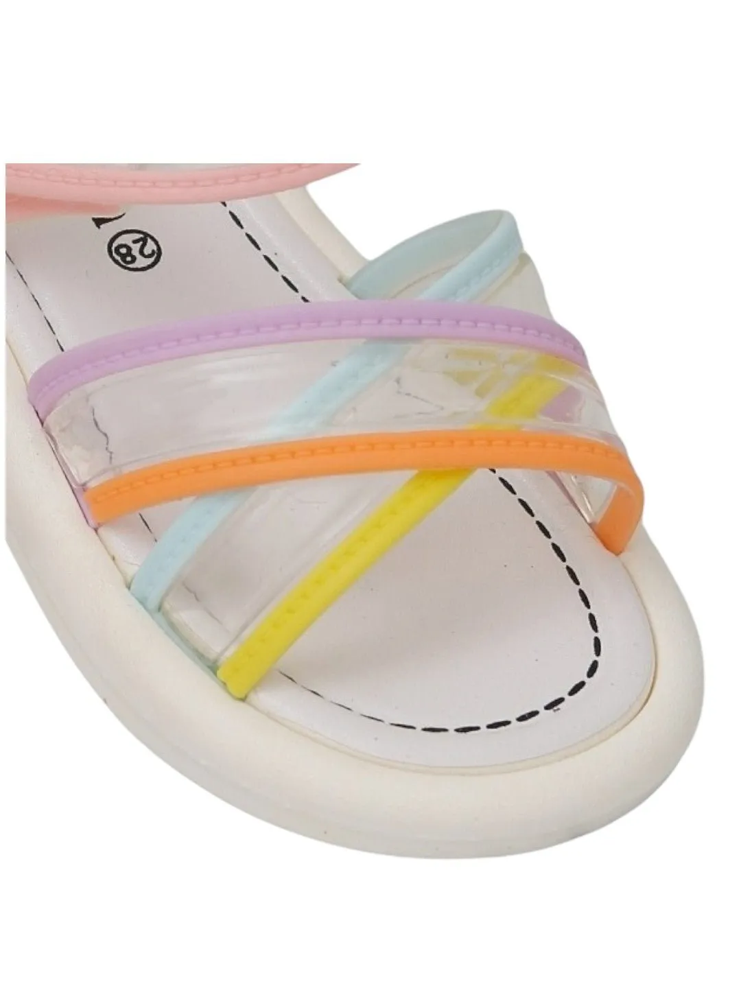 Transparent Colour Block Girl's Sandals