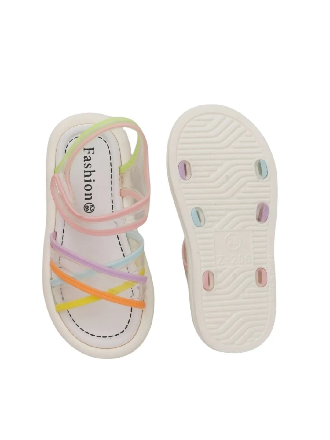 Transparent Colour Block Girl's Sandals