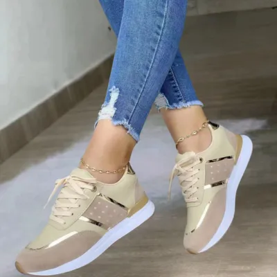 TrendyStride Comfort Low-Top Color-Block Thick Sole Sneakers