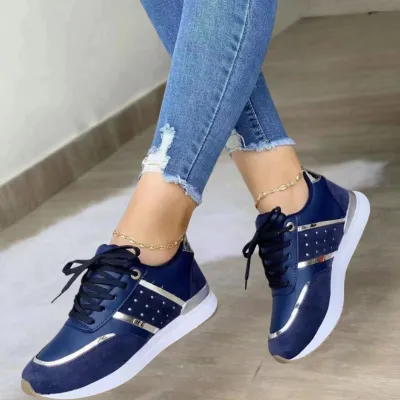 TrendyStride Comfort Low-Top Color-Block Thick Sole Sneakers