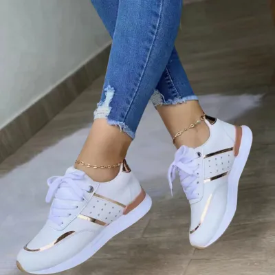 TrendyStride Comfort Low-Top Color-Block Thick Sole Sneakers