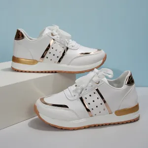TrendyStride Comfort Low-Top Color-Block Thick Sole Sneakers