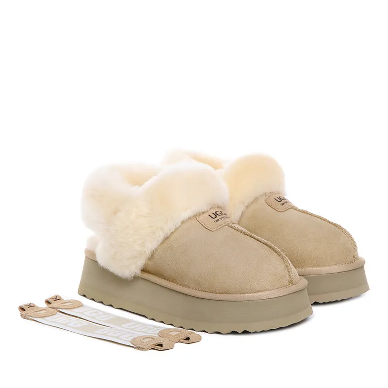 UGG Premium Detachable Fluffy Platform Scuff