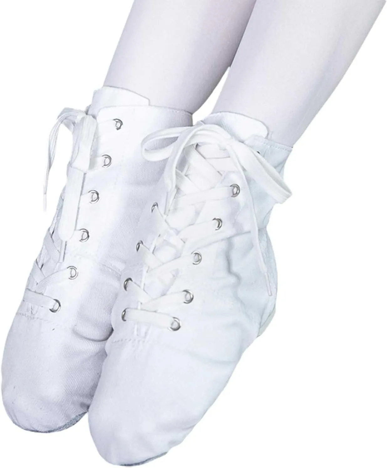 Unisex Kids Canvas Dance Shoes Jazz Shoes for Teens Girls Dance Boots Split Sole Ballroom Dancing Flat Shoes