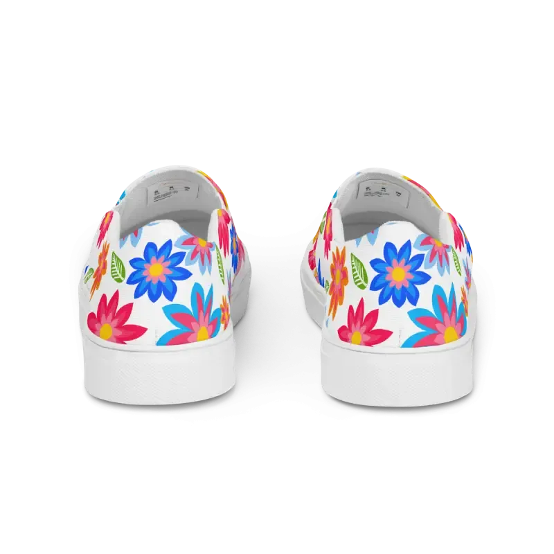 Vibrant Floral Canvas Shoes with Colorful Flowers
