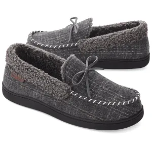VONMAY Men's Moccasin Slippers Comfort Polar Fleece House Shoes Warm Flannel Lining Memory Foam Indoor & Outdoor